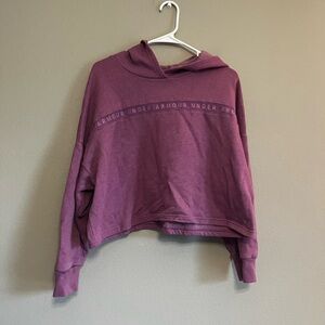 Under Armour oversized cropped light purple hooded sweatshirt size medium